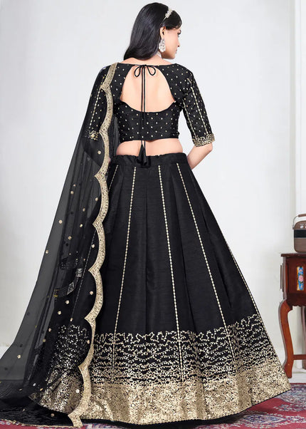 Black Embroidered Lehenga Choli