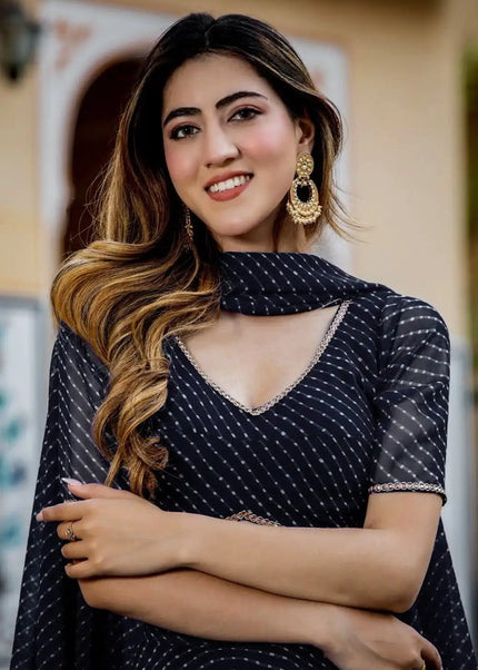 Black Printed Lehenga Choli