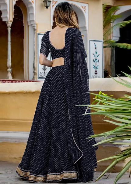 Black Printed Lehenga Choli