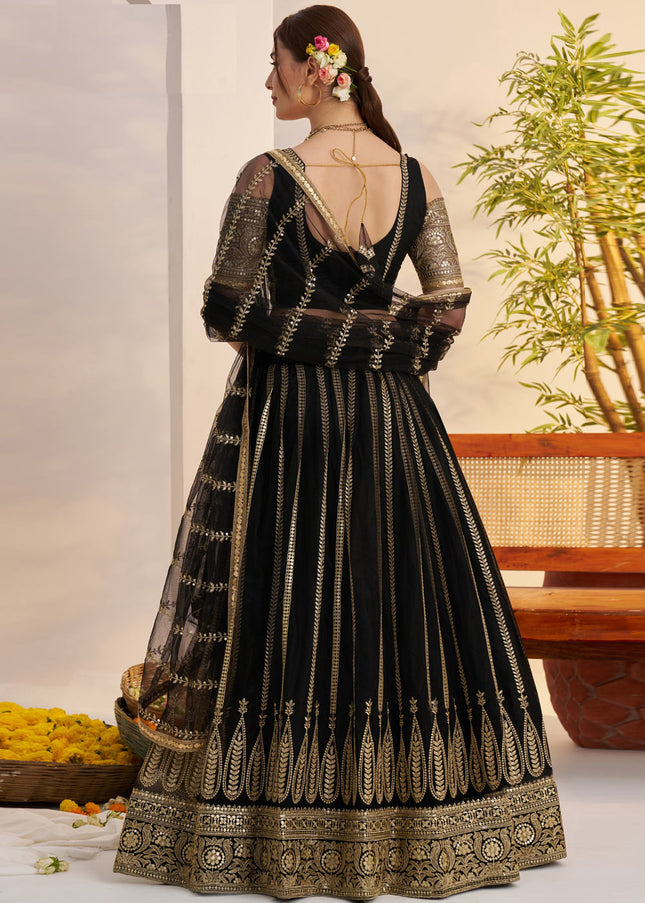 Black Embroidered Lehenga Choli
