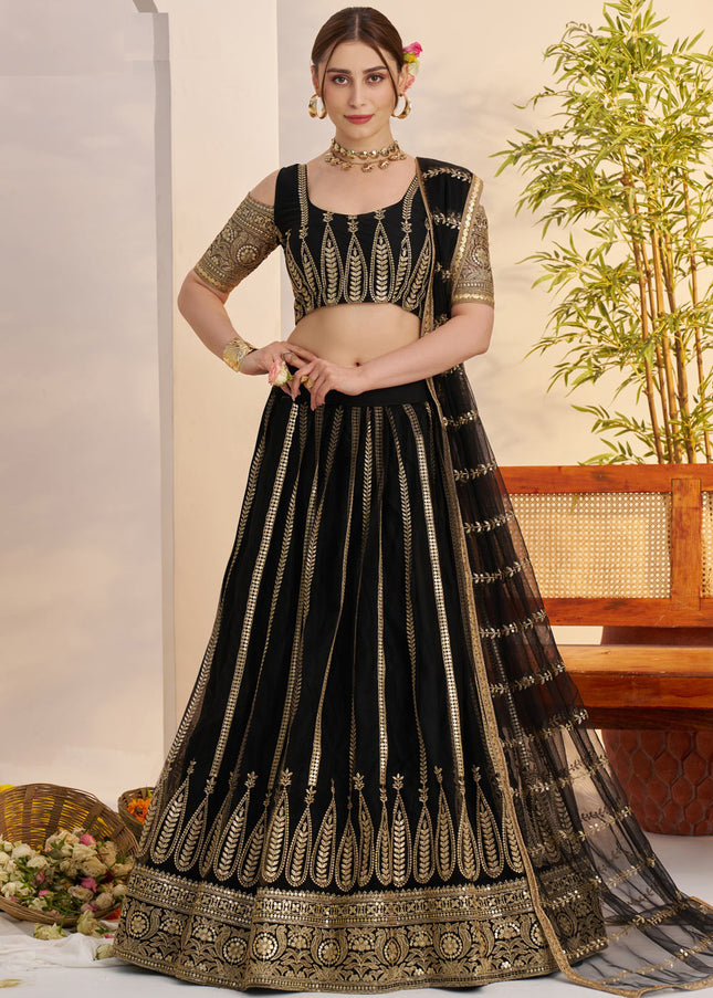 Black Embroidered Lehenga Choli
