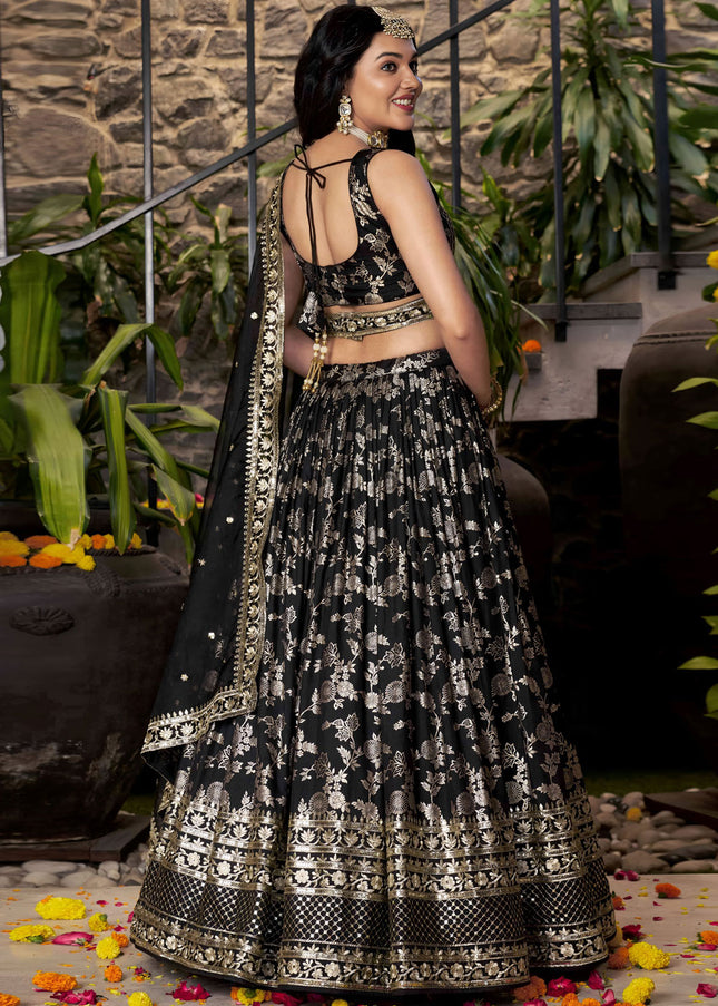 Black Embroidered Lehenga Choli