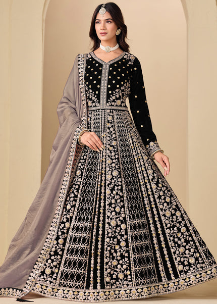 Velvet Embroidered Anarkali Series