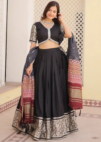 Black Embroidered Lehenga Choli