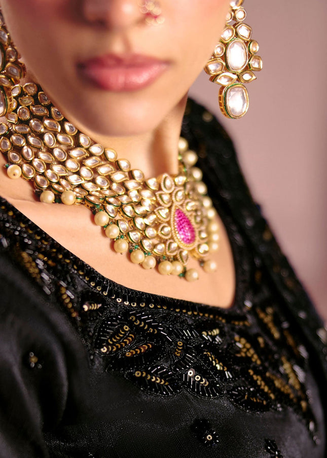 Black Embroidered Wedding Saree