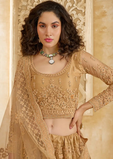 Golden Embroidered Lehenga Choli