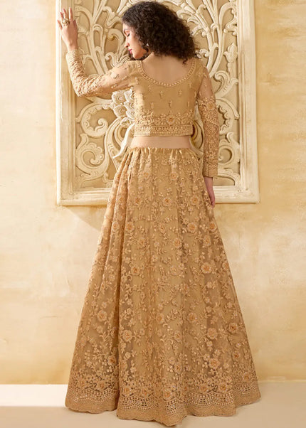 Golden Embroidered Lehenga Choli