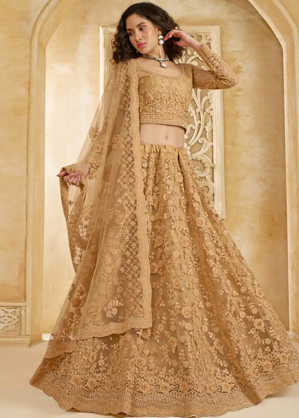 Golden Embroidered Lehenga Choli