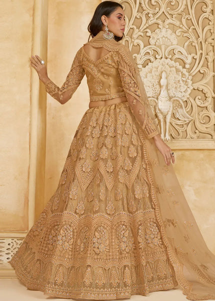 Golden Embroidered Lehenga Choli