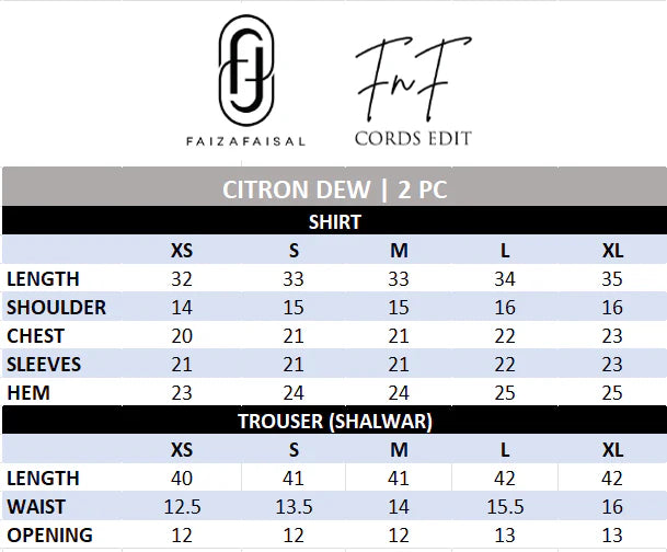 Faiza Faisal | Fnf Co-ord Edit - Citron Dew