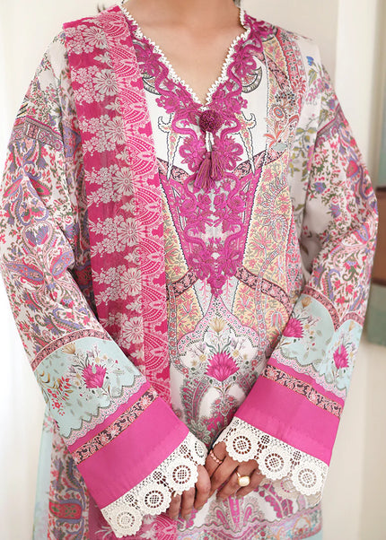 Roheenaz | Eclat Garden Printed Lawn - Coral Hibiscus