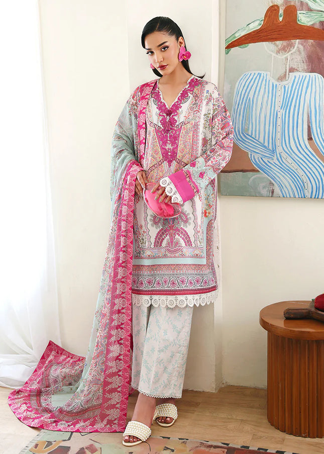Roheenaz | Eclat Garden Printed Lawn - Coral Hibiscus