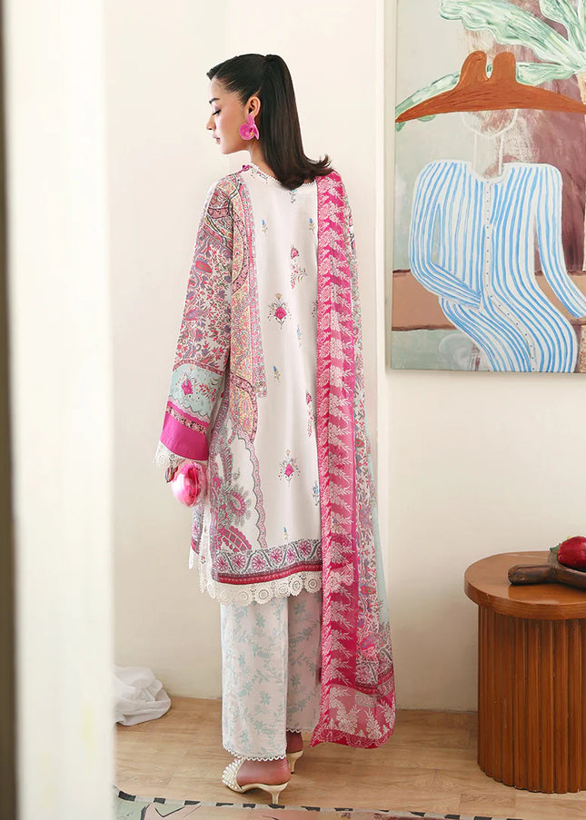Roheenaz | Eclat Garden Printed Lawn - Coral Hibiscus
