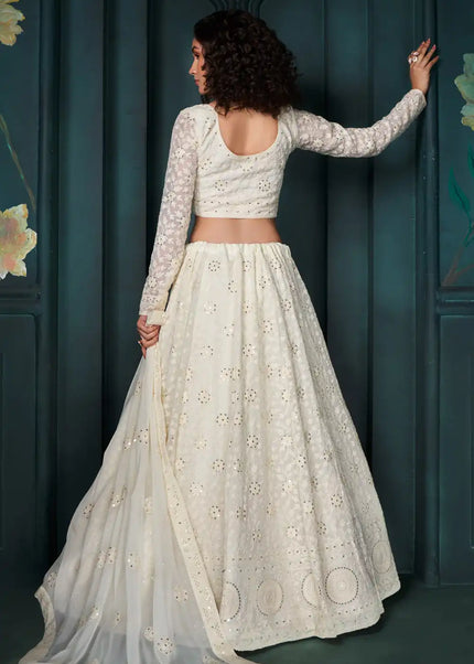 Offwhite Embroidered Lehenga Choli