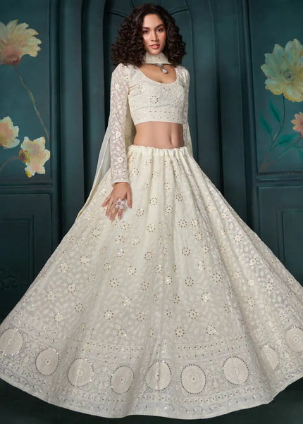 Offwhite Embroidered Lehenga Choli