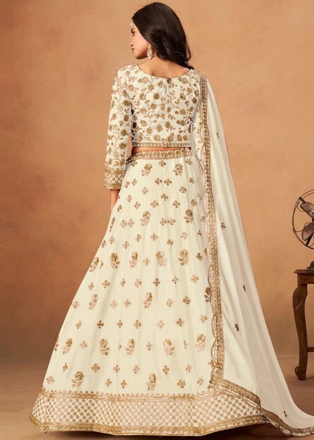 Offwhite Embroidered Lehenga Choli