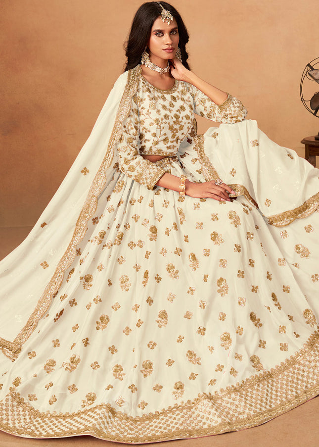Offwhite Embroidered Lehenga Choli