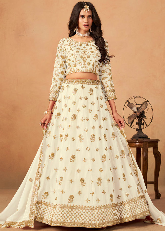 Offwhite Embroidered Lehenga Choli