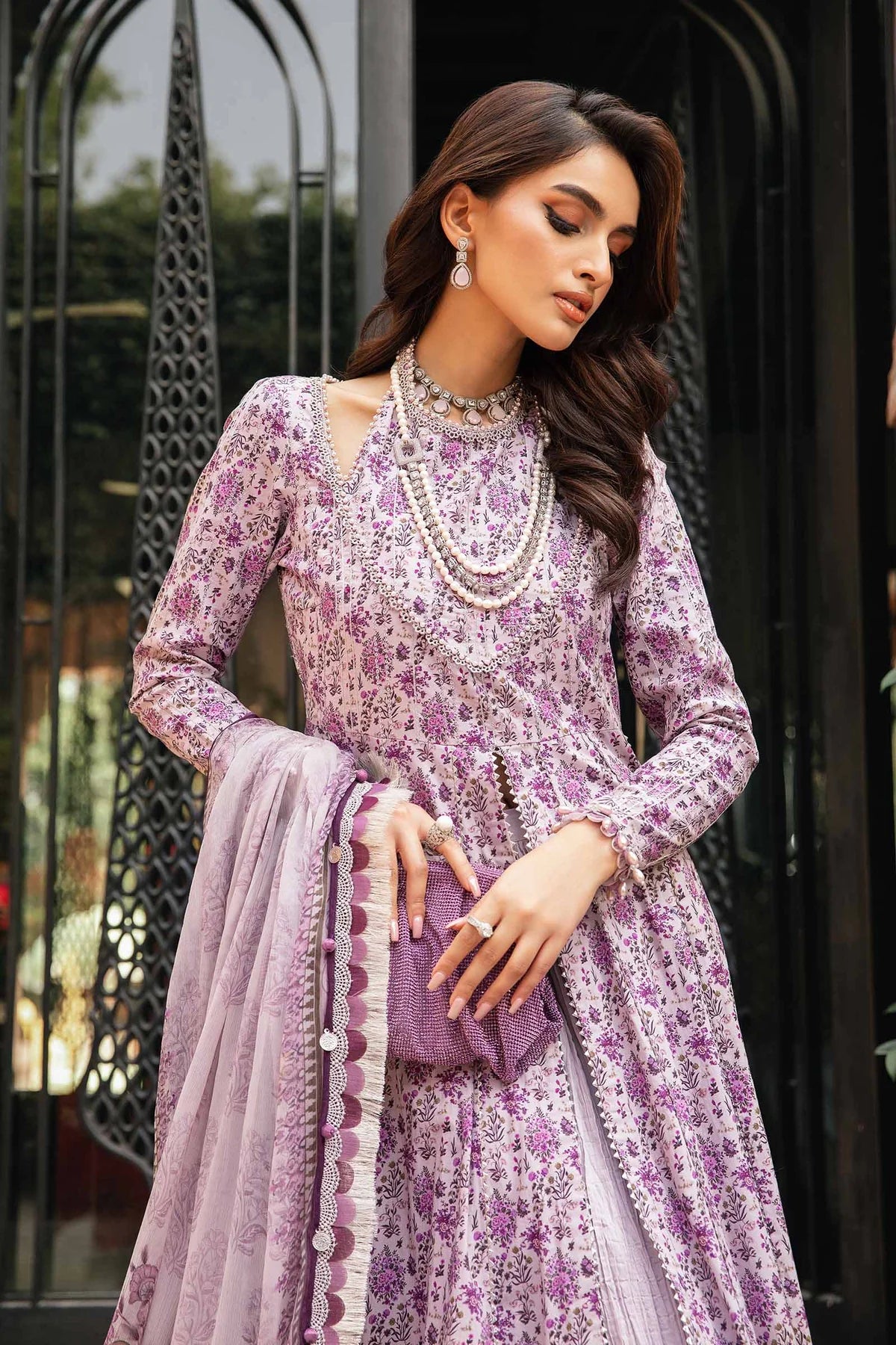 maria b purple dress Maria B Purple Chiffon Dress
