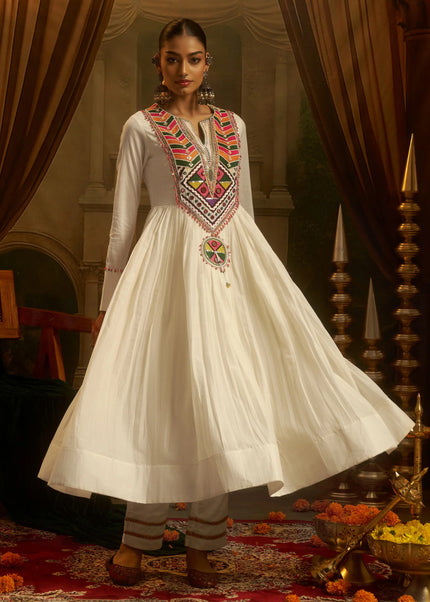 Offwhite Embroidered Pant Suit