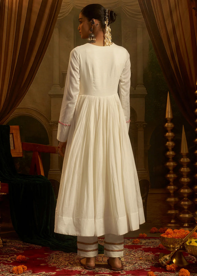 Offwhite Embroidered Pant Suit