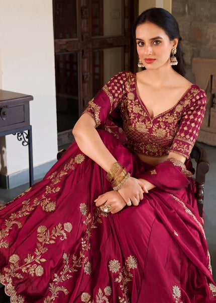 Pink Embroidered Lehenga Choli