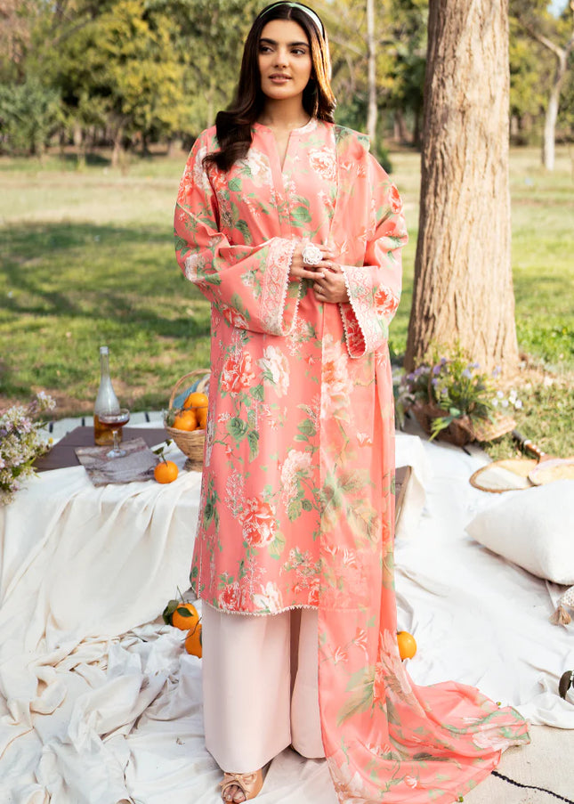 Sheenora | Fresco Lawn Edit'25 - Peach Serenade
