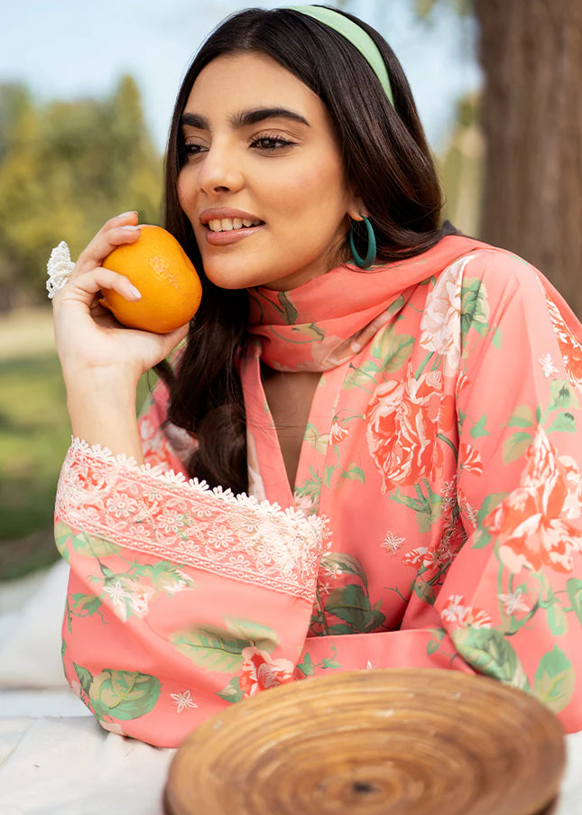 Sheenora | Fresco Lawn Edit'25 - Peach Serenade