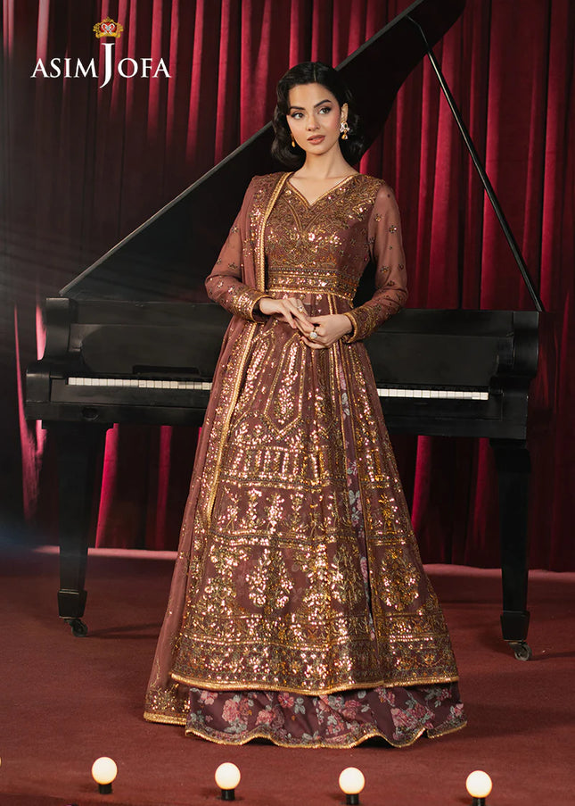 asim jofa brown dress Asim Jofa Ready to Wear Chamkeeli Festive Collection AJKK-29 The Zaibai