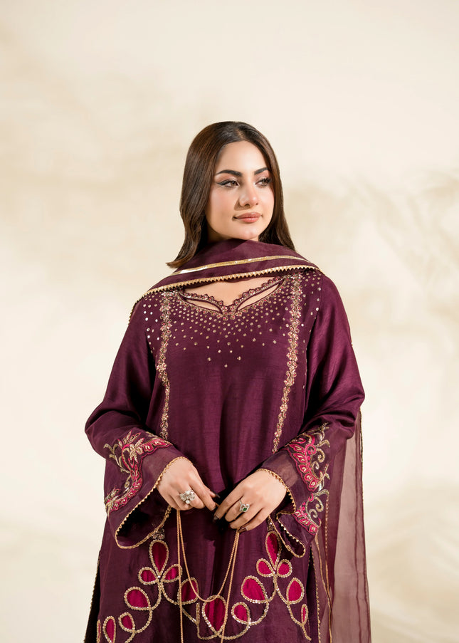 Faiza Faisal | Elara - Plum Royale