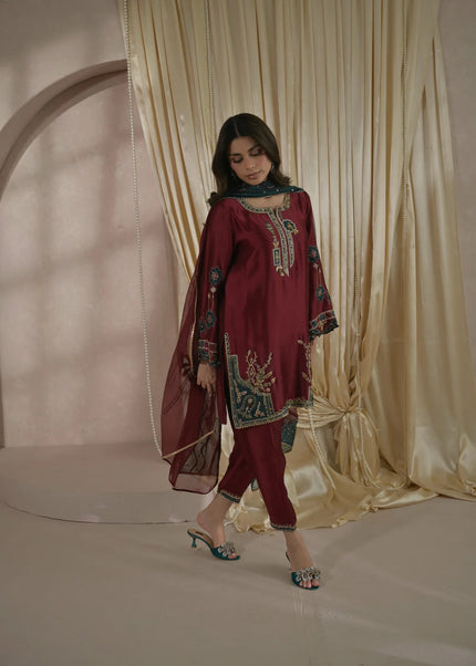 Nimrah | Zeina Festive Formals - Rosa Teal