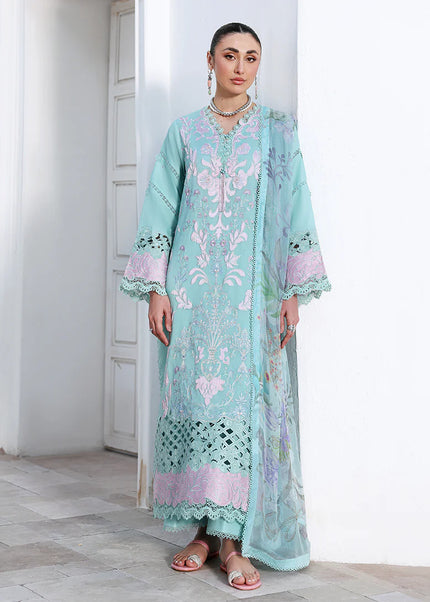 Roheenaz | Floral Reveire Luxury Lawn - Dewy Mist
