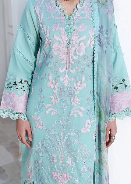Roheenaz | Floral Reveire Luxury Lawn - Dewy Mist