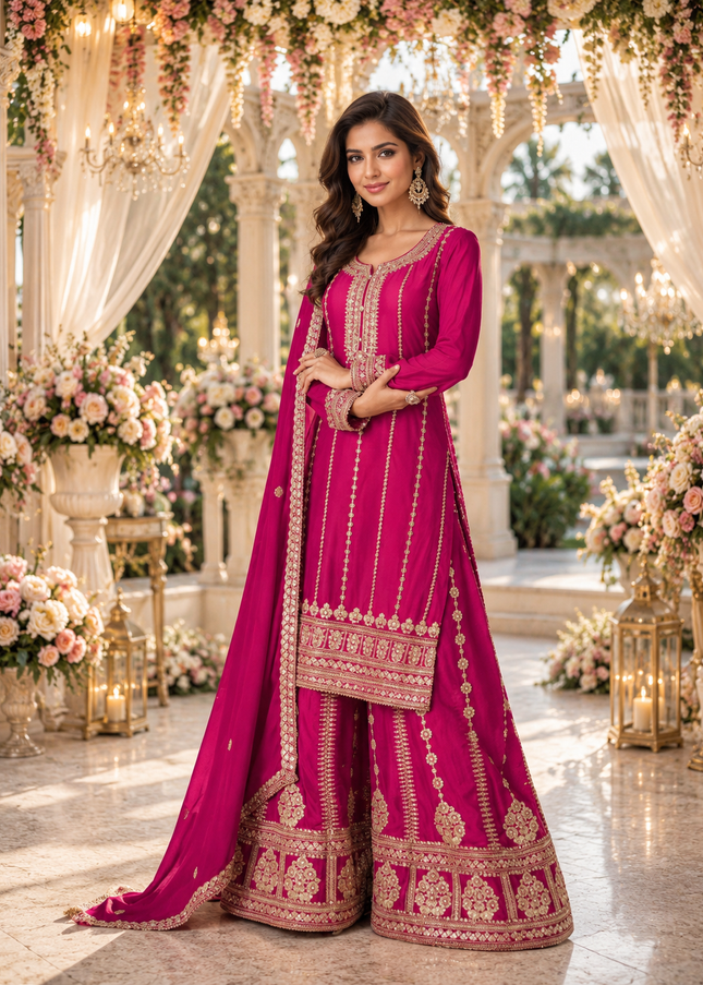 Chinnon Embroidered Sharara Suit Series