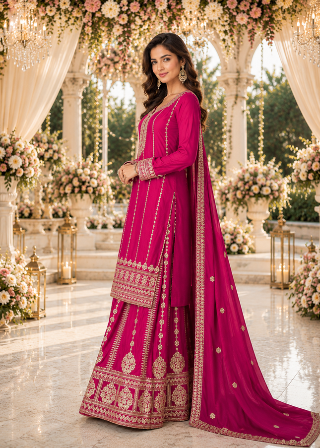 Chinnon Embroidered Sharara Suit Series