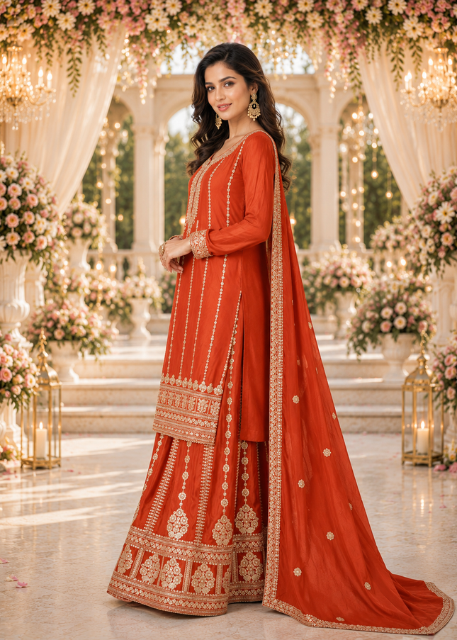 Chinnon Embroidered Sharara Suit Series