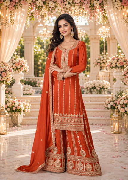 Chinnon Embroidered Sharara Suit Series