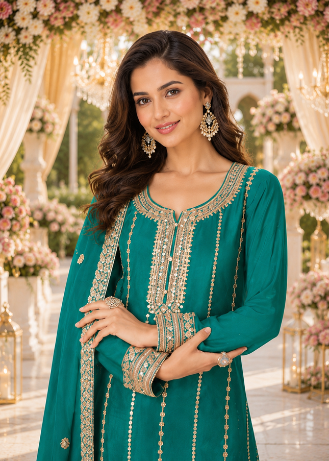 Chinnon Embroidered Sharara Suit Series