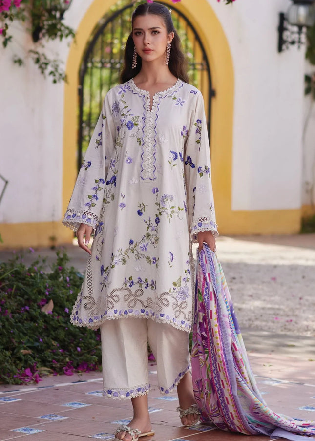 Farah Talib Aziz | Luxury Lawn '26 - Evita Ivory
