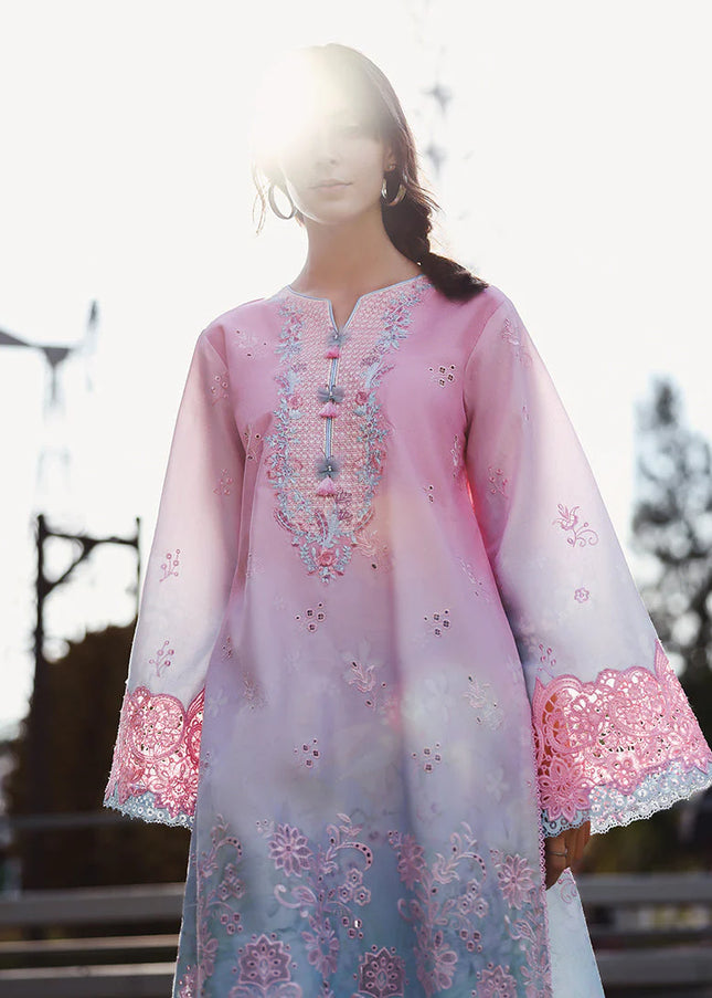 Mushq | Solace Ombre Chikankari - Faint Blossom