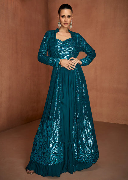 Georgette Embroiderd Jacket Style Lehenga Series
