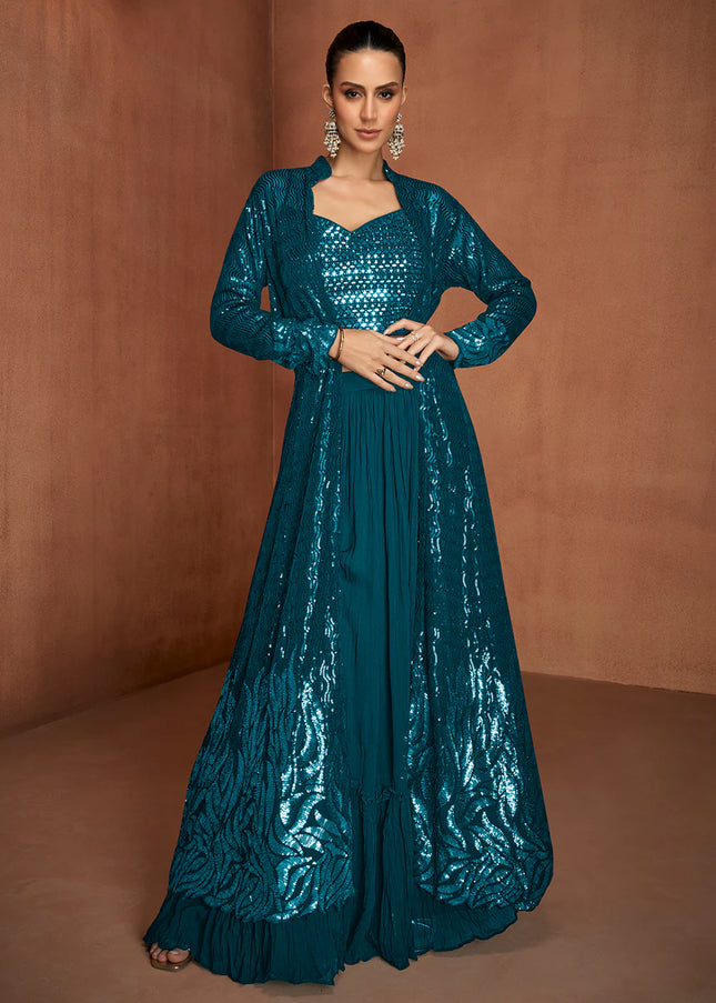 Georgette Embroiderd Jacket Style Lehenga Series