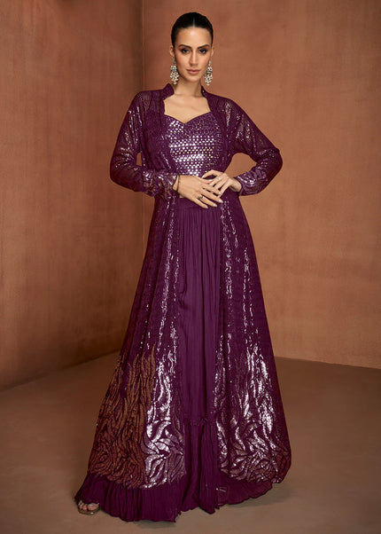 Georgette Embroiderd Jacket Style Lehenga Series