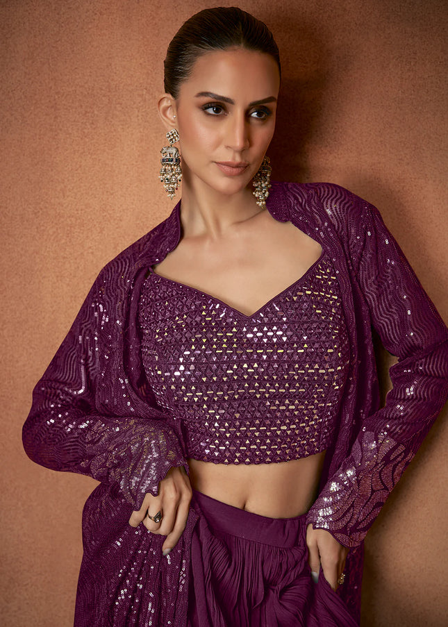 Georgette Embroiderd Jacket Style Lehenga Series