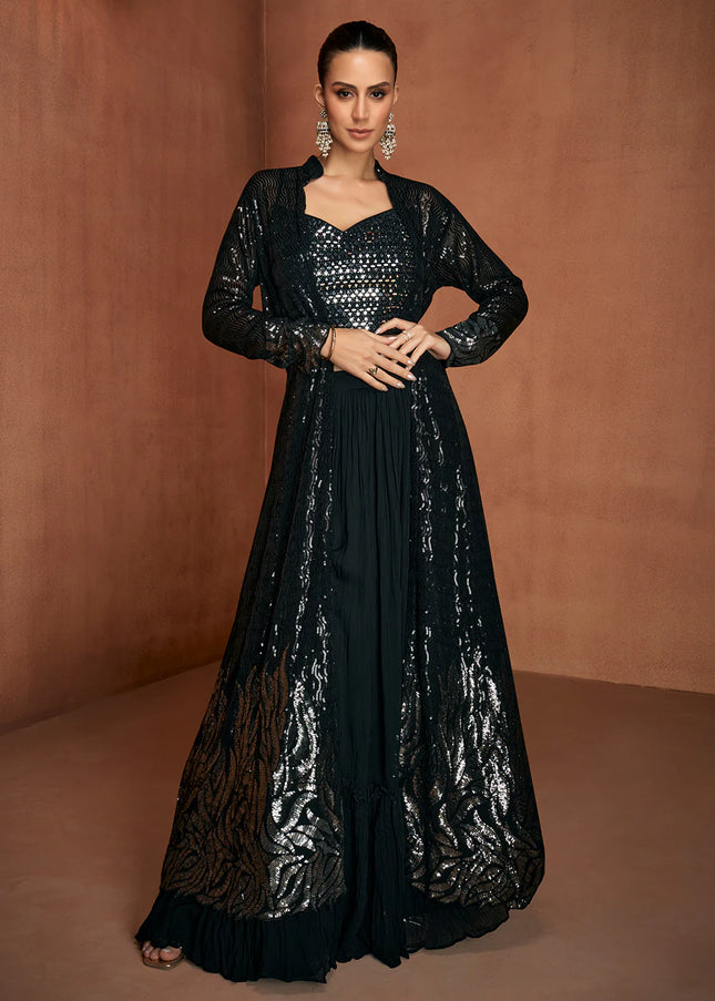 Georgette Embroiderd Jacket Style Lehenga Series