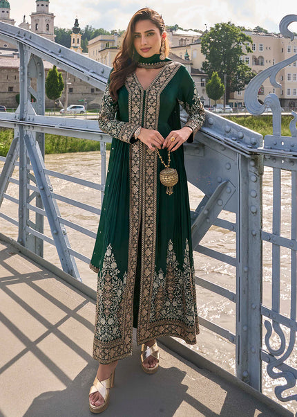 Golden Embroidered Pant Style Suit