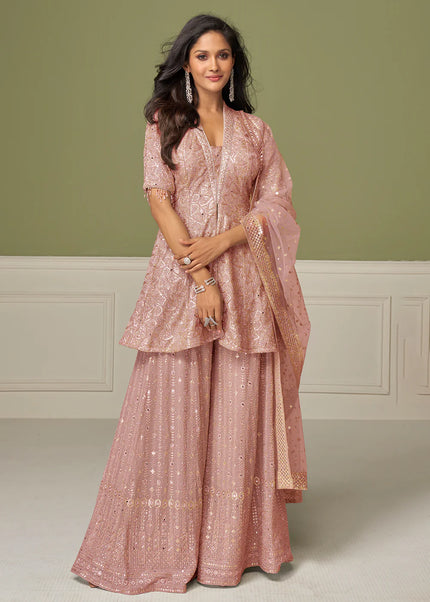 Georgette Embroidered Sharara Suit Series
