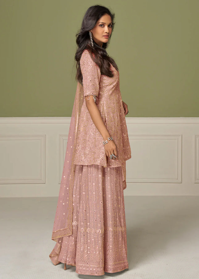 Georgette Embroidered Sharara Suit Series