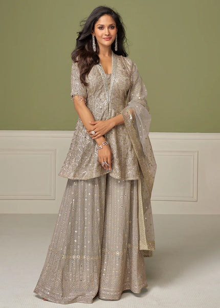 Georgette Embroidered Sharara Suit Series