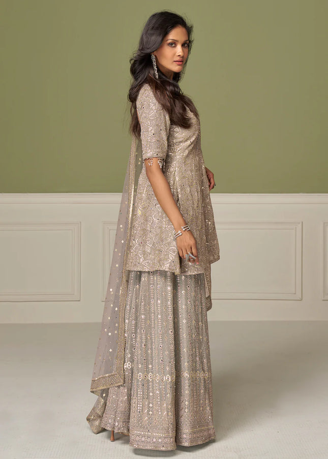 Georgette Embroidered Sharara Suit Series
